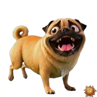 Pug: contento