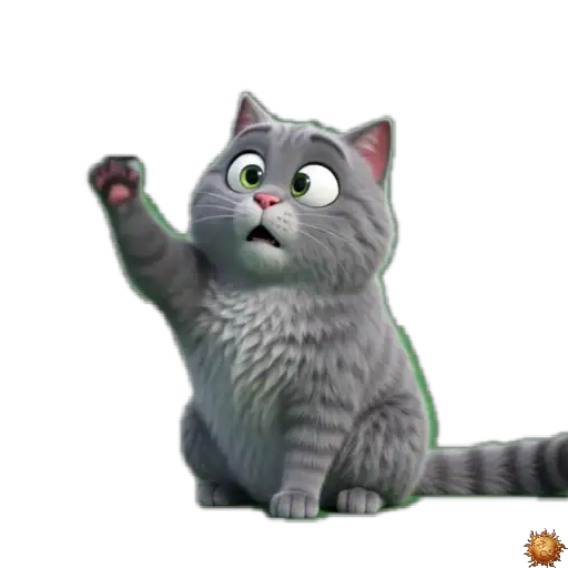 Sticker animado Gato Grey cayéndose para WhatsApp - caída, tropiezo, sorpresa