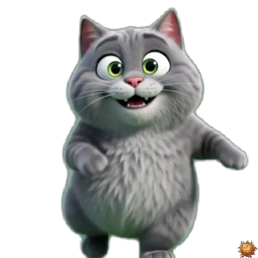 Sticker animado Gato Grey tropezando para WhatsApp - tropiezo, caída, humor