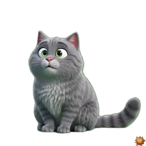 Sticker animado Gato Grey despistado para WhatsApp - despistado, reacción, expresión