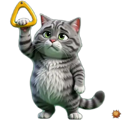 Sticker animado Gato Grey en metro para WhatsApp - metro, reacción, expresión