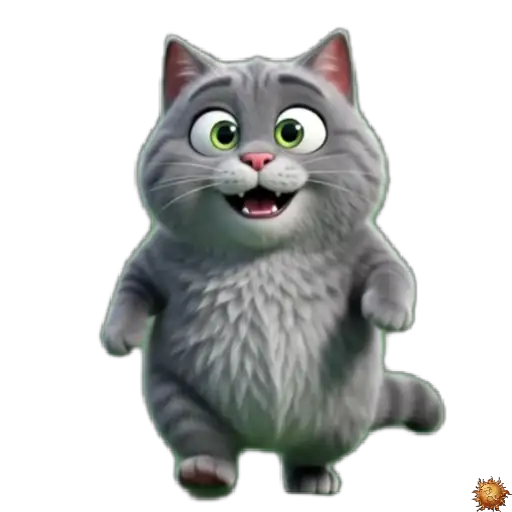 Sticker animado Gato Grey andando para WhatsApp - andando, reacción, expresión