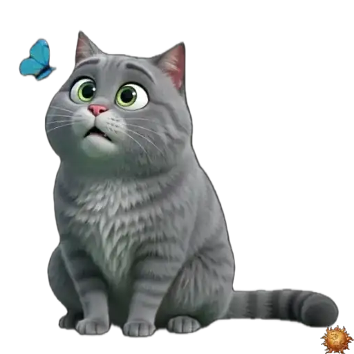 Sticker animado Gato Grey existencial para WhatsApp - existencial, reacción, expresión