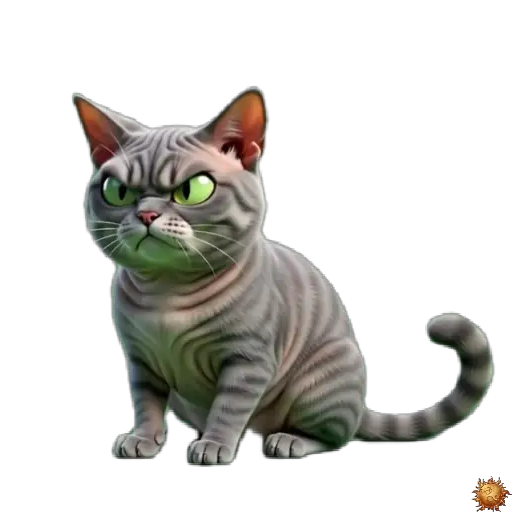 Sticker animado Gato Grey enfadado para WhatsApp - enfado, rabia, molestia