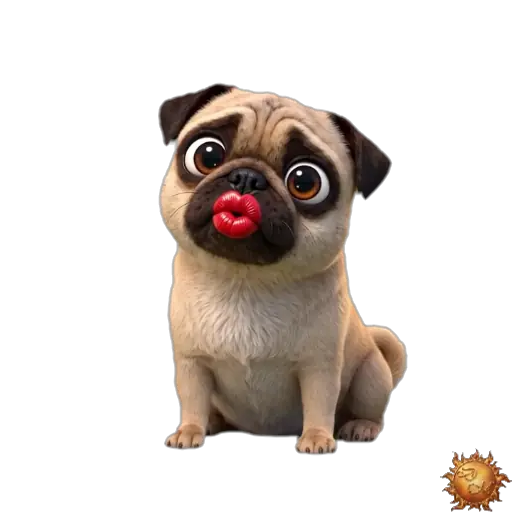 Sticker animado Pug enamorado para WhatsApp Sticker animado Pug enamorado para WhatsApp - amor, cariño, ternura