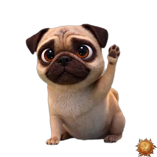 Sticker animado Pug durmiendo para WhatsApp Sticker animado Pug durmiendo para WhatsApp - sueño, cansancio, descanso