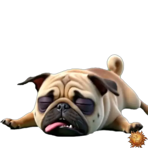 Sticker animado Pug con resaca para WhatsApp Sticker animado Pug con resaca para WhatsApp - resaca, reacción, expresión