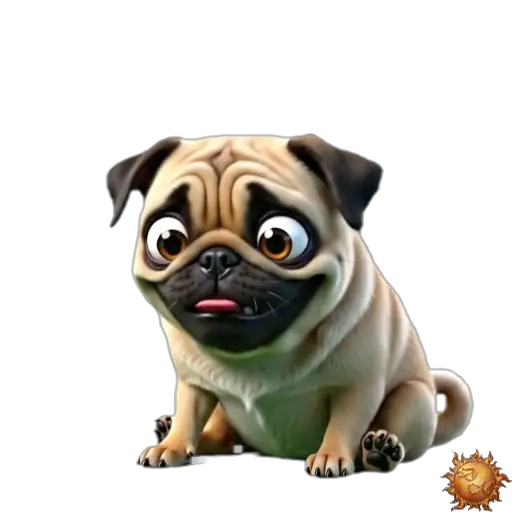 Sticker animado Pug con explosión mental para WhatsApp Sticker animado Pug con explosión mental para WhatsApp - explosion mental, reacción, expresión