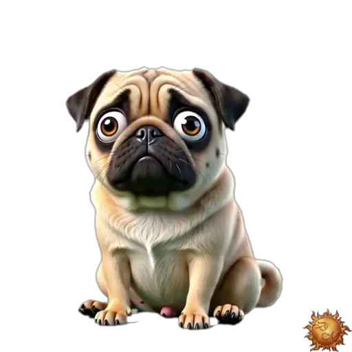 Sticker animado Pug asustado para WhatsApp Sticker animado Pug asustado para WhatsApp - susto, reacción, expresión