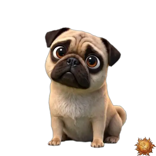 Sticker animado Pug WTF para WhatsApp Sticker animado Pug WTF para WhatsApp - wtf, reacción, expresión