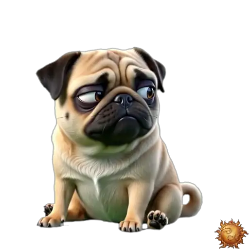 Sticker animado Pug envidia para WhatsApp Sticker animado Pug envidia para WhatsApp - envidia, reacción, expresión