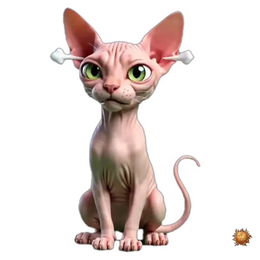 Sticker animado Gato Sphynx enfadado para WhatsApp Sticker animado Gato Sphynx enfadado para WhatsApp - enfado, rabia, molestia