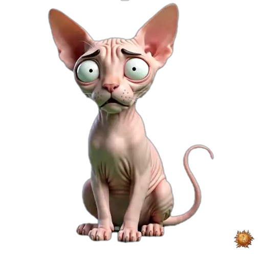 Sticker animado Gato Sphynx WTF para WhatsApp Sticker animado Gato Sphynx WTF para WhatsApp - wtf, reacción, expresión
