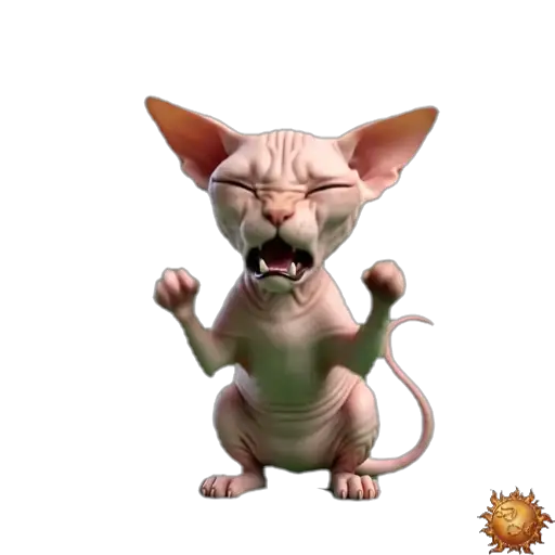 Sticker animado Gato Sphynx estresado para WhatsApp Sticker animado Gato Sphynx estresado para WhatsApp - estres, reacción, expresión