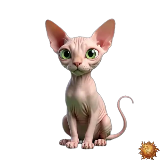 Sticker animado Gato Sphynx guiñando para WhatsApp Sticker animado Gato Sphynx guiñando para WhatsApp - gino, reacción, expresión