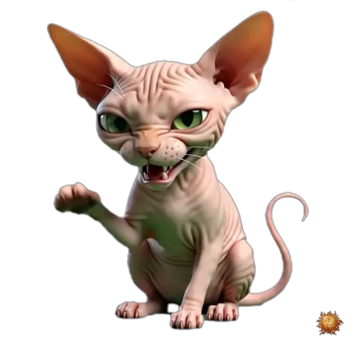 Sticker animado Gato Sphynx despedida para WhatsApp Sticker animado Gato Sphynx despedida para WhatsApp - despedida, reacción, expresión