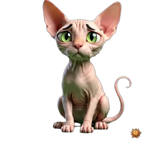 Sticker animado Gato Sphynx tierratragame para WhatsApp Sticker animado Gato Sphynx tierratragame para WhatsApp - tierratragame, reacción, expresión