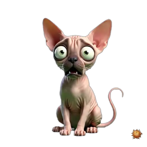 Sticker animado Gato Sphynx voladuramental para WhatsApp Sticker animado Gato Sphynx voladuramental para WhatsApp - voladuramental, reacción, expresión