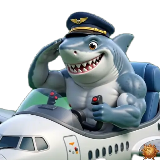 Sticker animado Tiburón en avión para WhatsApp Sticker animado Tiburón en avión para WhatsApp - avion, reacción, expresión