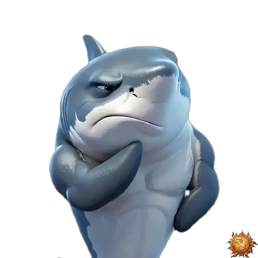 Sticker animado Tiburón pensando para WhatsApp Sticker animado Tiburón pensando para WhatsApp - pensando, reacción, expresión